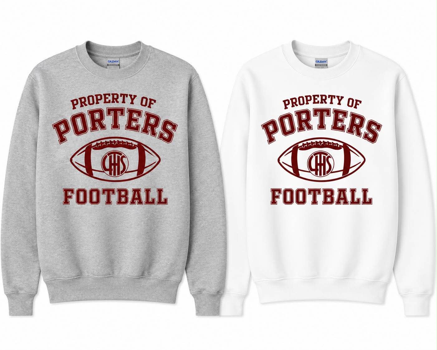 Property Of Porters Gildan Crewneck