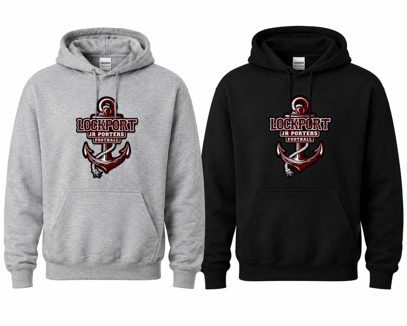 Lockport JR Porters Logo Gildan Hoodie