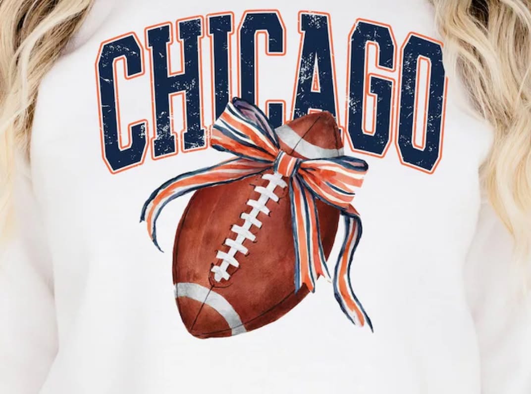 Chicago Football Bow Gildan Top