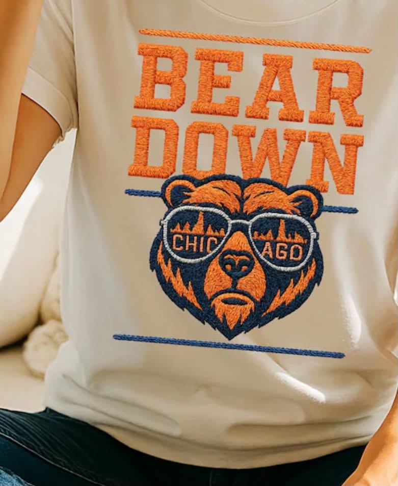 Faux Embroidered Bear Down Gildan Top