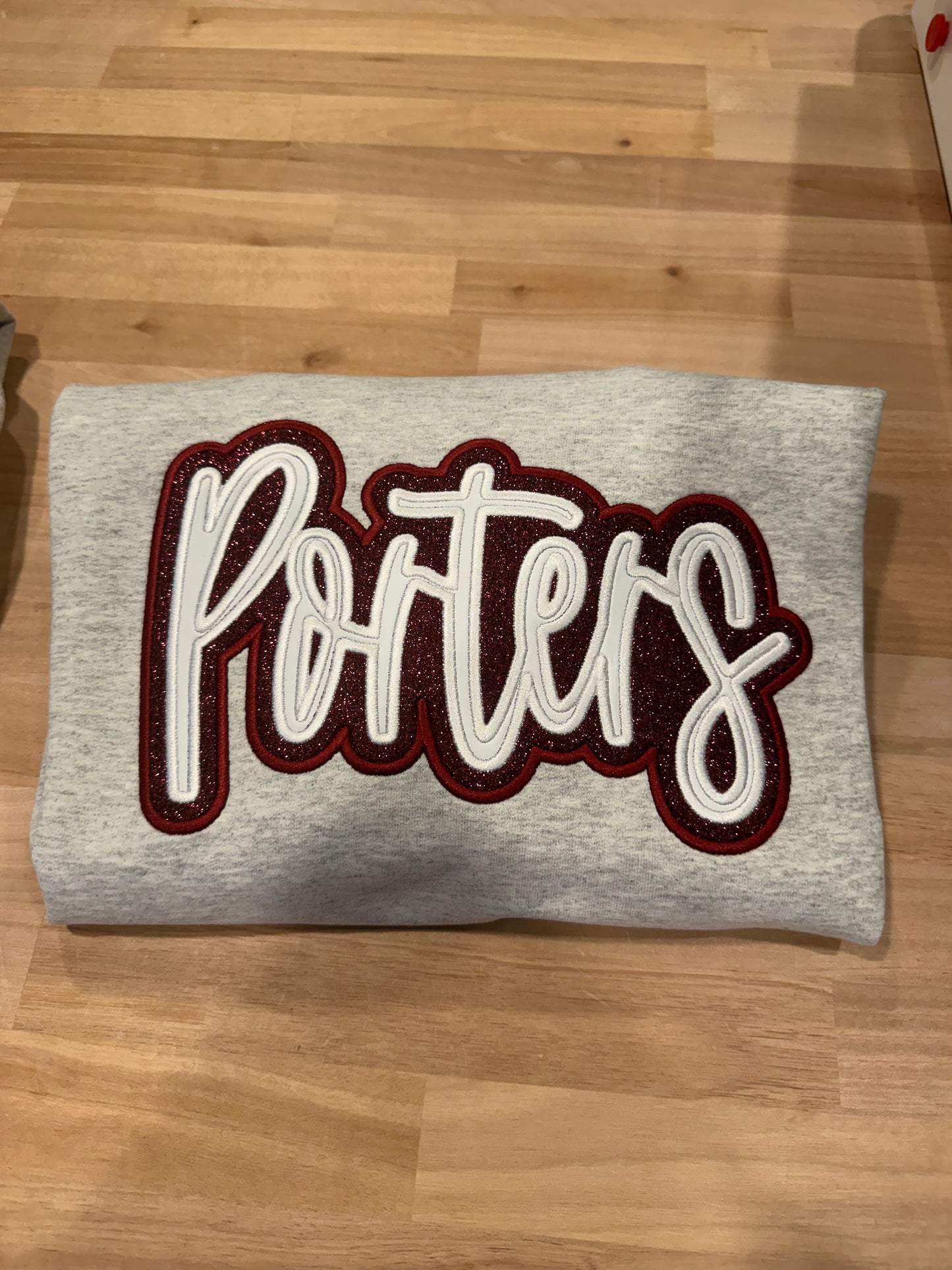 Embroidered Glitter Porters Gildan Crewneck