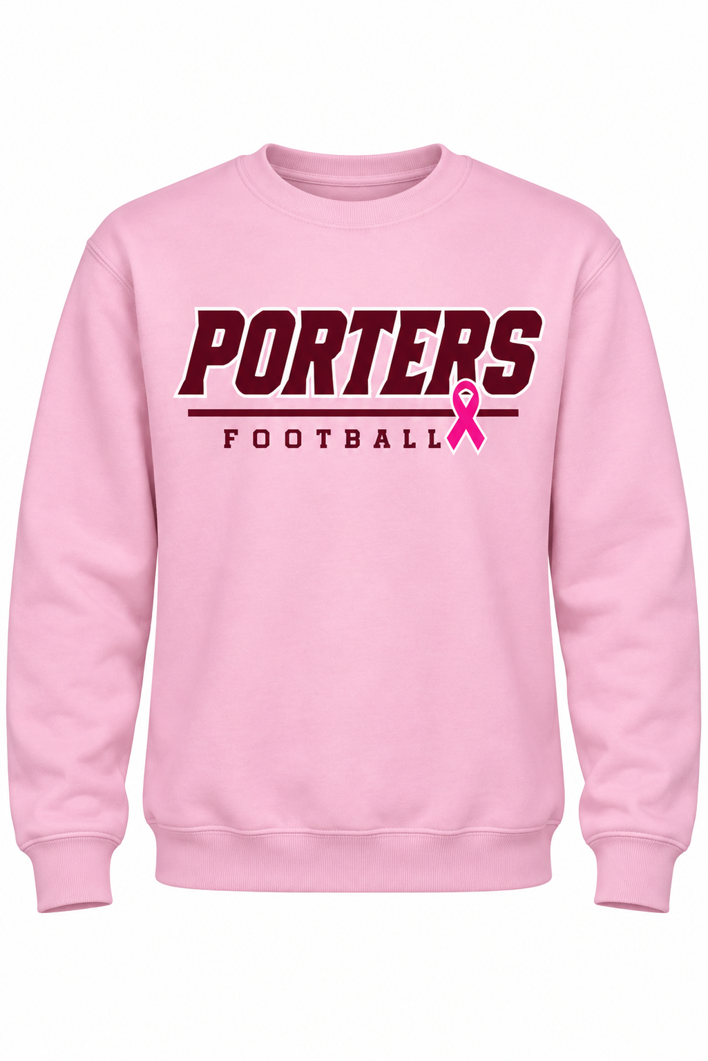 Porters Football Pink Out Gildan Crewneck