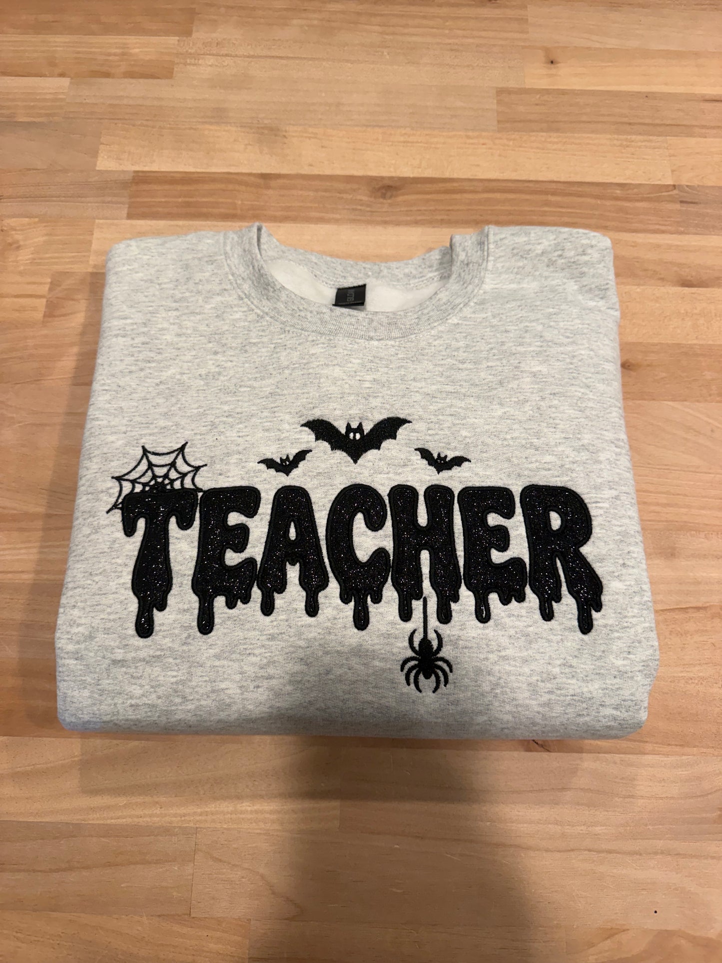 Teacher Halloween Embroidered Crewneck