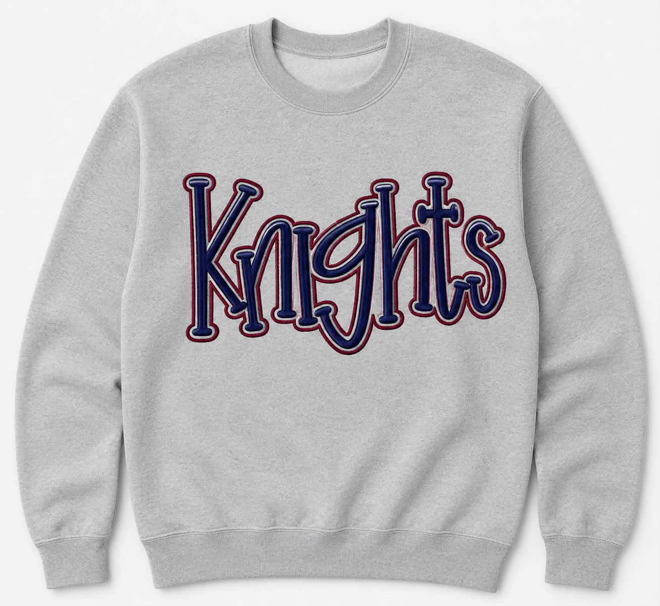 Embroidered Glitter Knights Gildan Crewneck