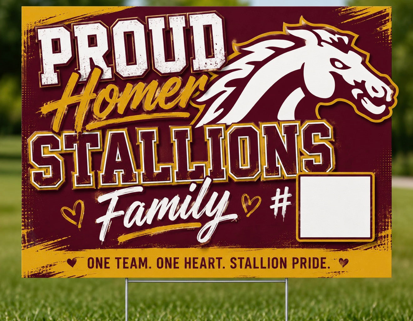 Stallions Yard Sign with Player #(s)