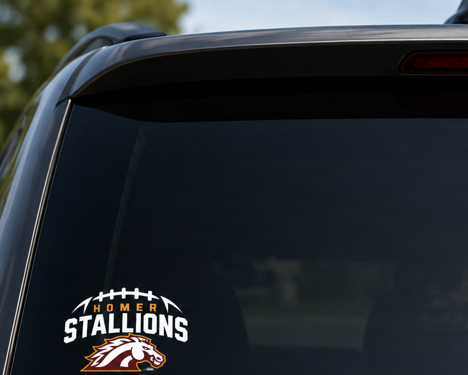 Stallions Car Window Sticker