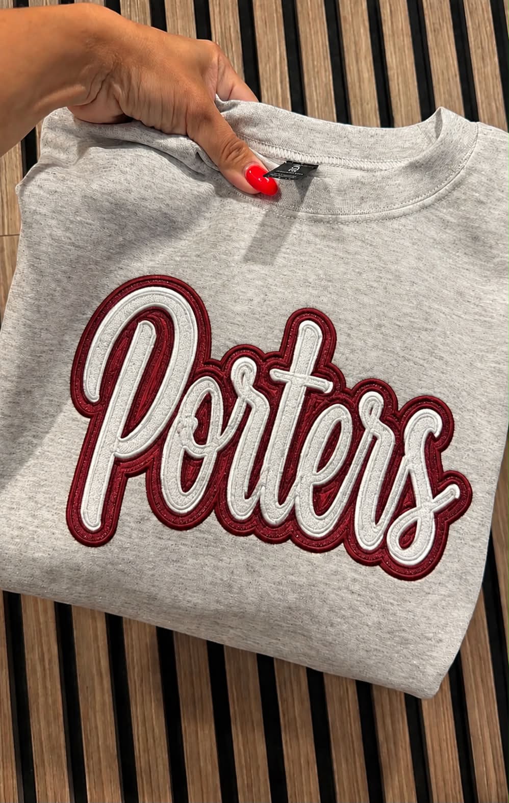 Embroidered Glitter Porters Gildan Crewneck