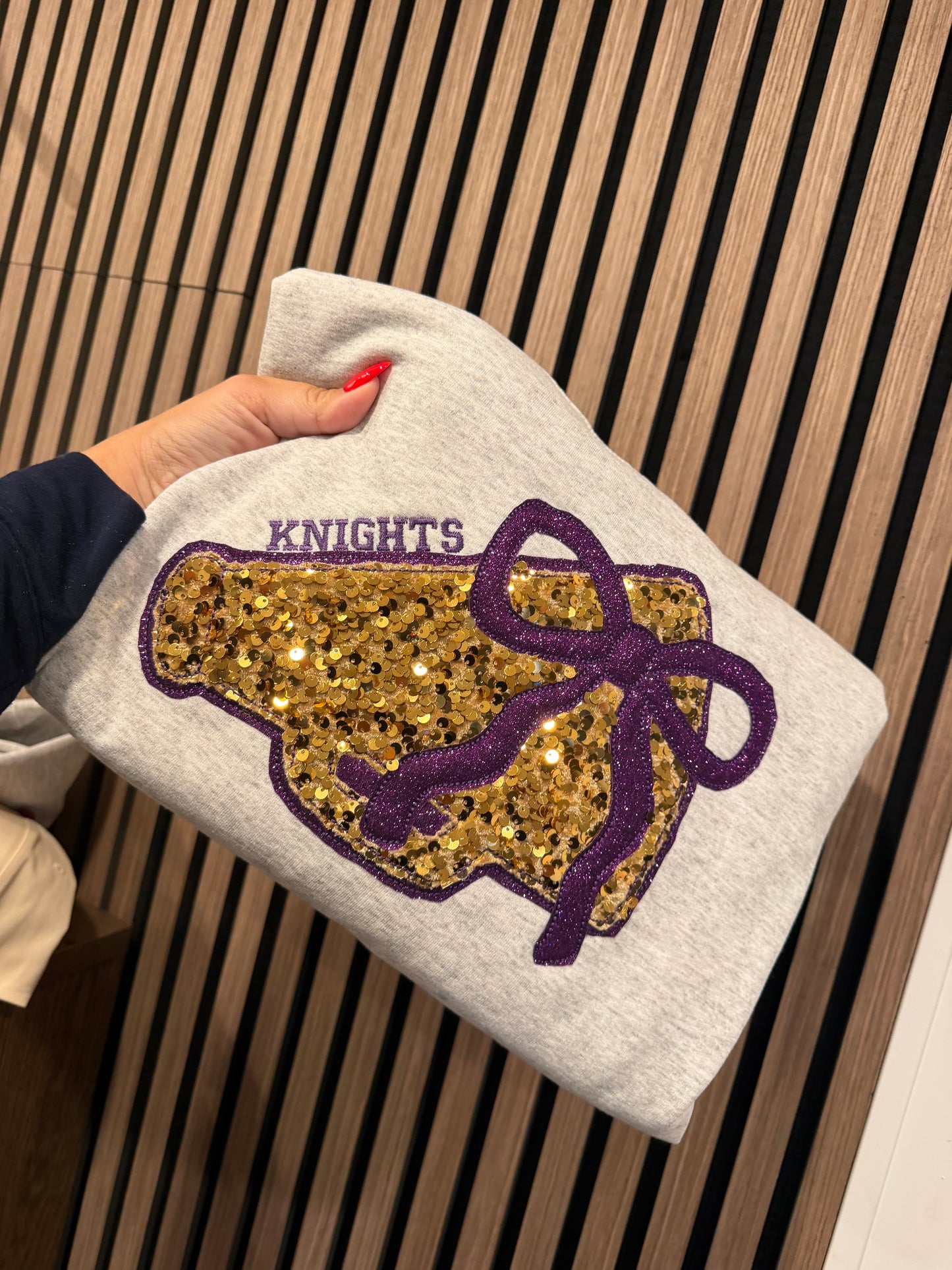 Custom Sequin Megaphone Bow Sweatshirt