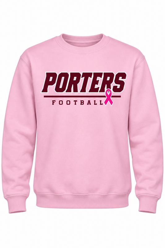 Porters Football Pink Out Gildan Crewneck