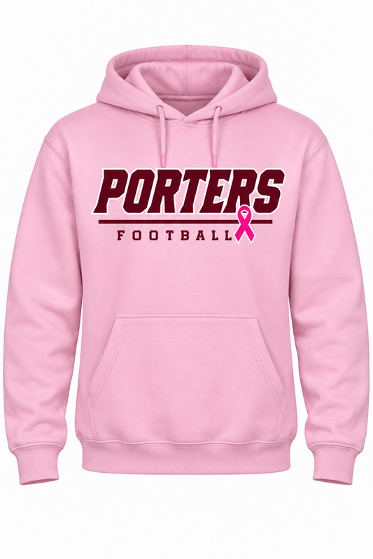 Porters Football Pink Out Gildan Hoodie