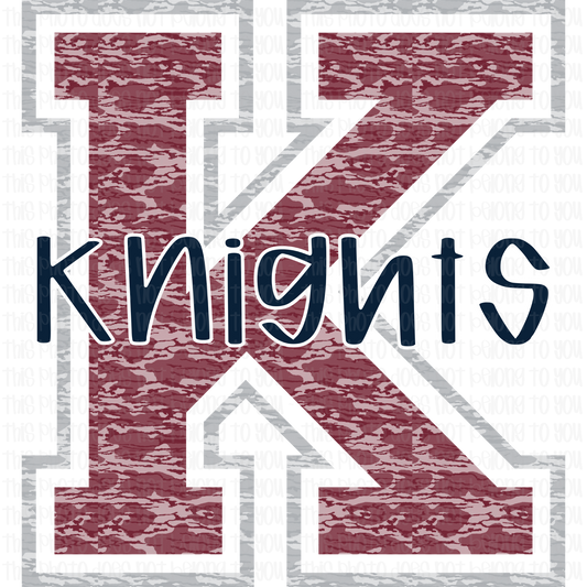 Camo K Knights Gildan Top