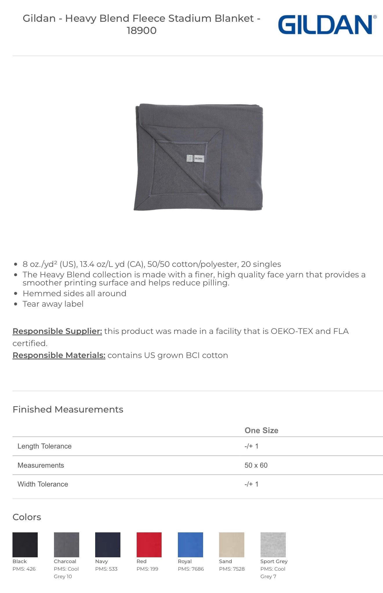 Personalized Gildan Stadium Blanket