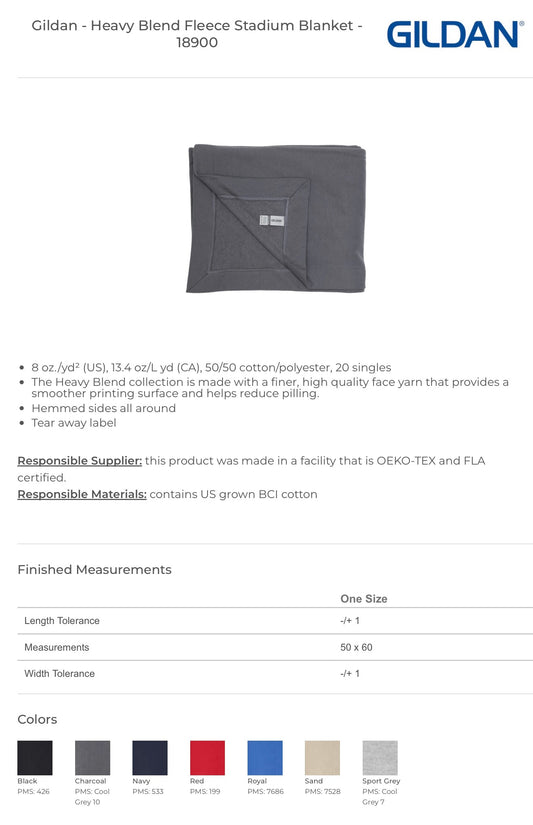 Personalized Gildan Stadium Blanket