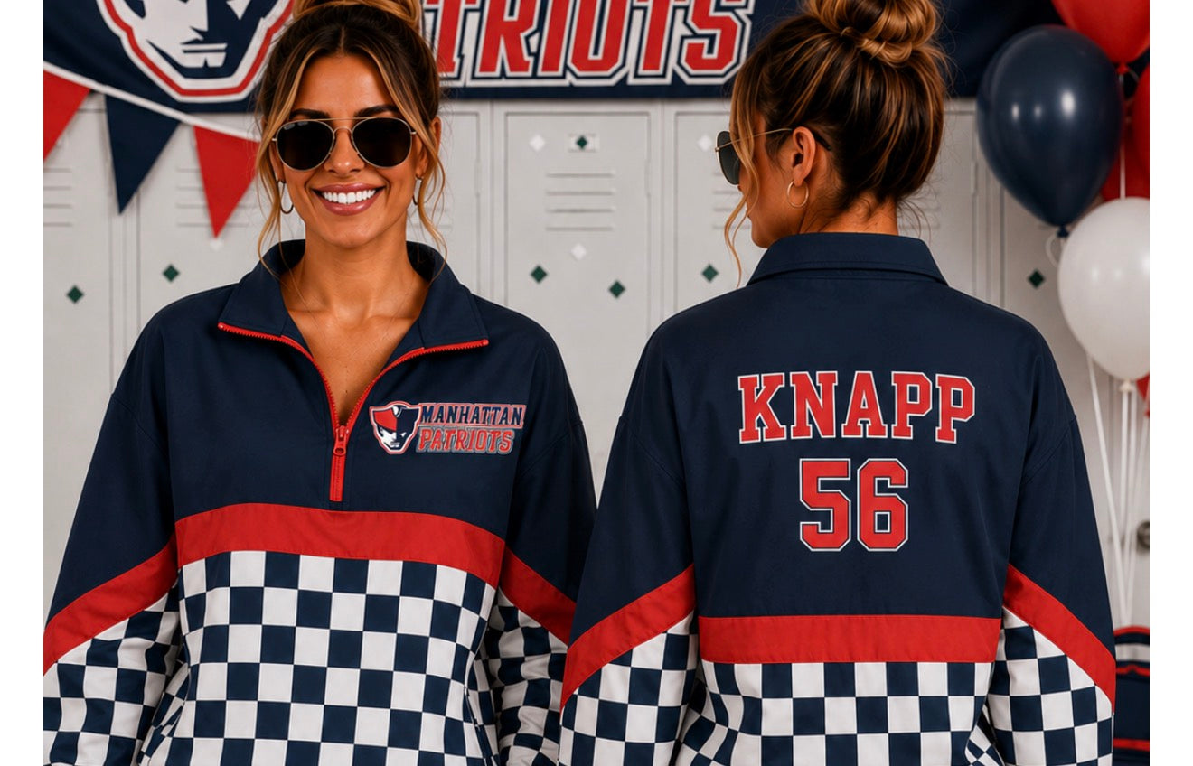 Pre-Order: Patriots Custom 1/4 Zip Light Weight Performance Windbreake
