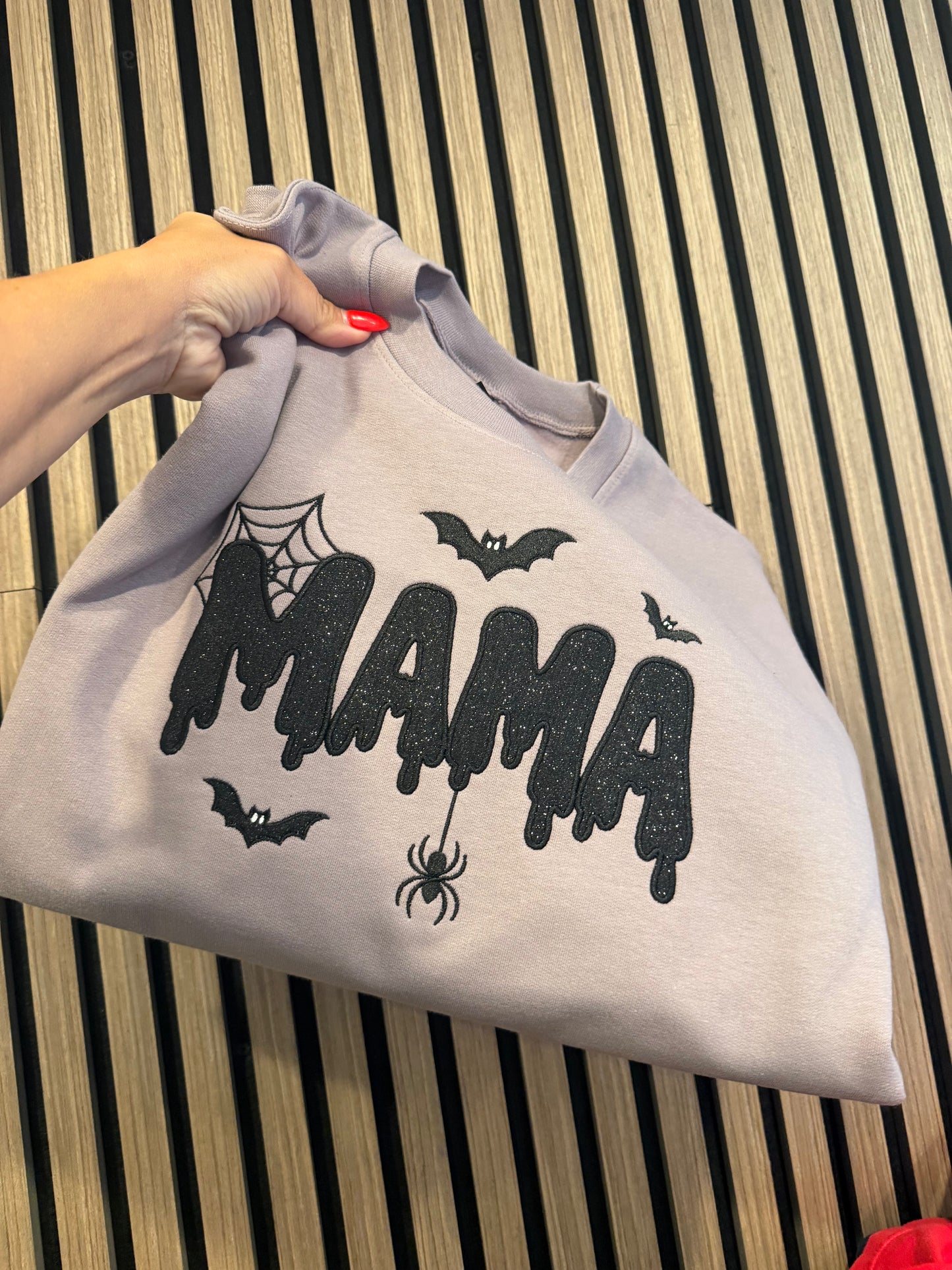 Mama Halloween Embroidered Crewneck