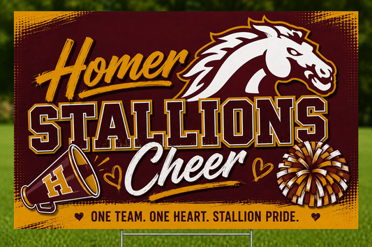 Stallions Cheer Yard Sign