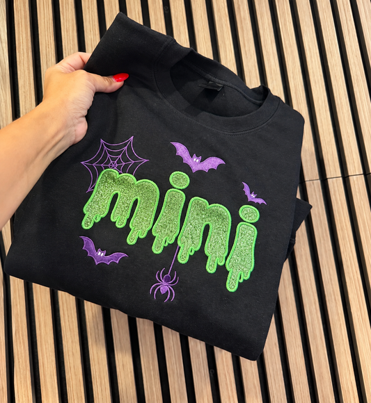 Spooky Mini Embroidered Gildan Crewneck