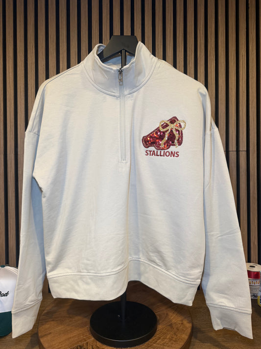 1/4 Zip Sequin Megaphone