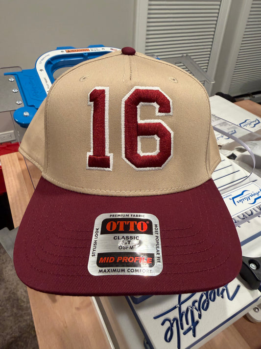 Number Puff Embroidered Hat