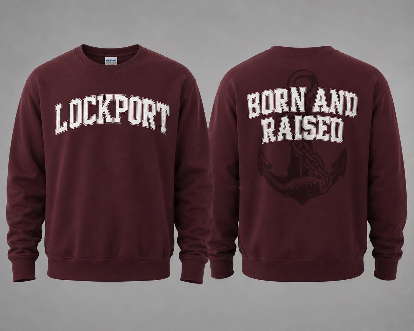 Lockport Born and Raised JR Porters Gildan Crewneck