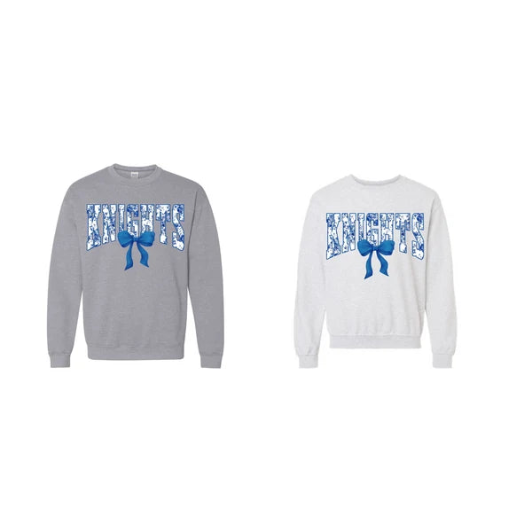 Knights Floral Bow Gildan Crewneck