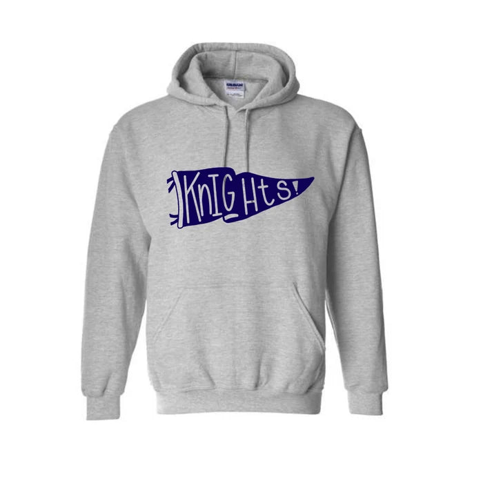 Navy Knights Flag Gildan Hoodie