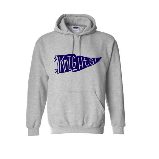 Navy Knights Flag Gildan Hoodie