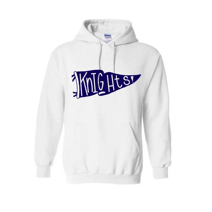 Navy Knights Flag Gildan Hoodie